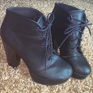 Black heeled booties